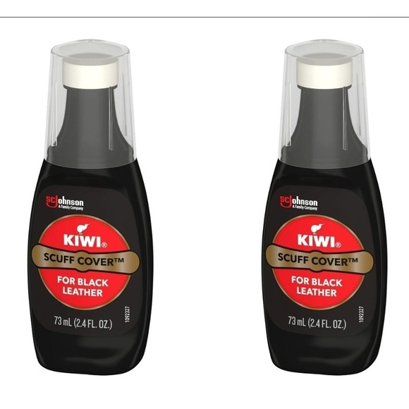 Kiwi Scuff Cover Black Leather Shoe Polish Quantity of 2 Instant Shine 2.4 fl oz - Picture 1 of 3
